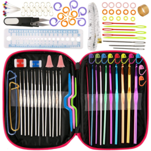 KIT DE GANCHILLOS DE CROCHET CON BOLSO