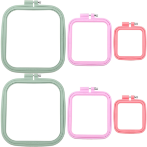 6 AROS CUADRADOS DE PLASTICO ABS PARA BORDAR