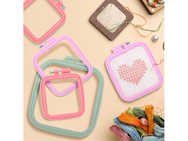 6 AROS CUADRADOS DE PLASTICO ABS PARA BORDAR - Imagen 4